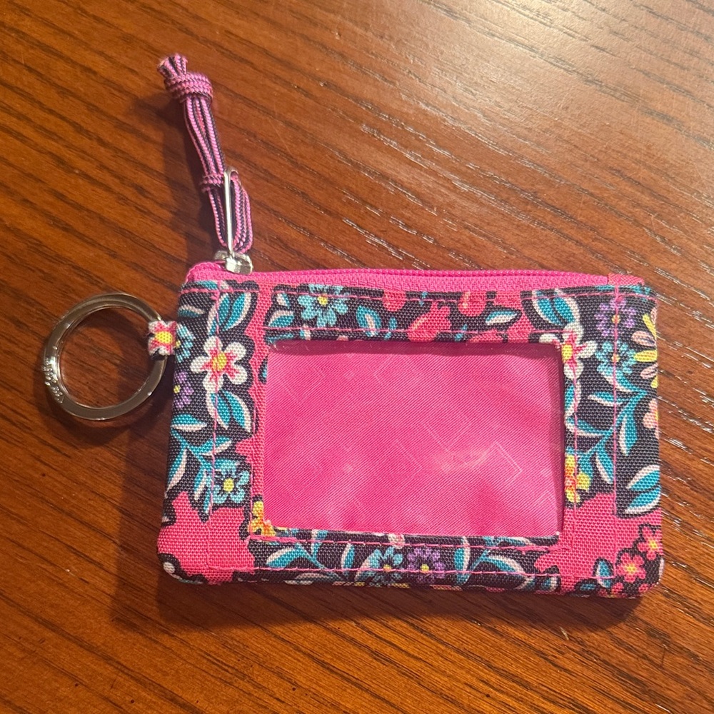 Vera Bradley Floral Pink ID Holder Keychain